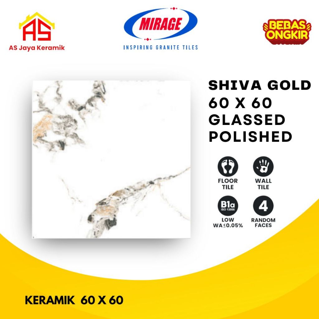Keramik Lantai I Lantai Granit I 60 x 60 Shiva Gold I Mirage