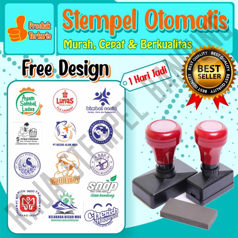 

Best Product Stempel Perusahaan logo nama tandatangan lunas stample flash stemple praktis stampel onlineshop