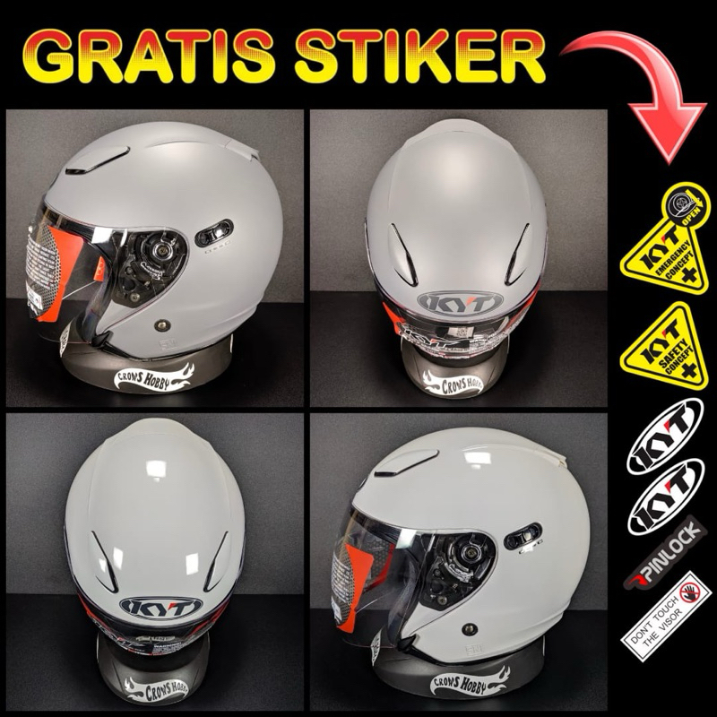 HELM KYT DJ MAXI MOTIF DAN SOLID POLOS White Black Gorila Grey Glossy Doff ORIGINAL
