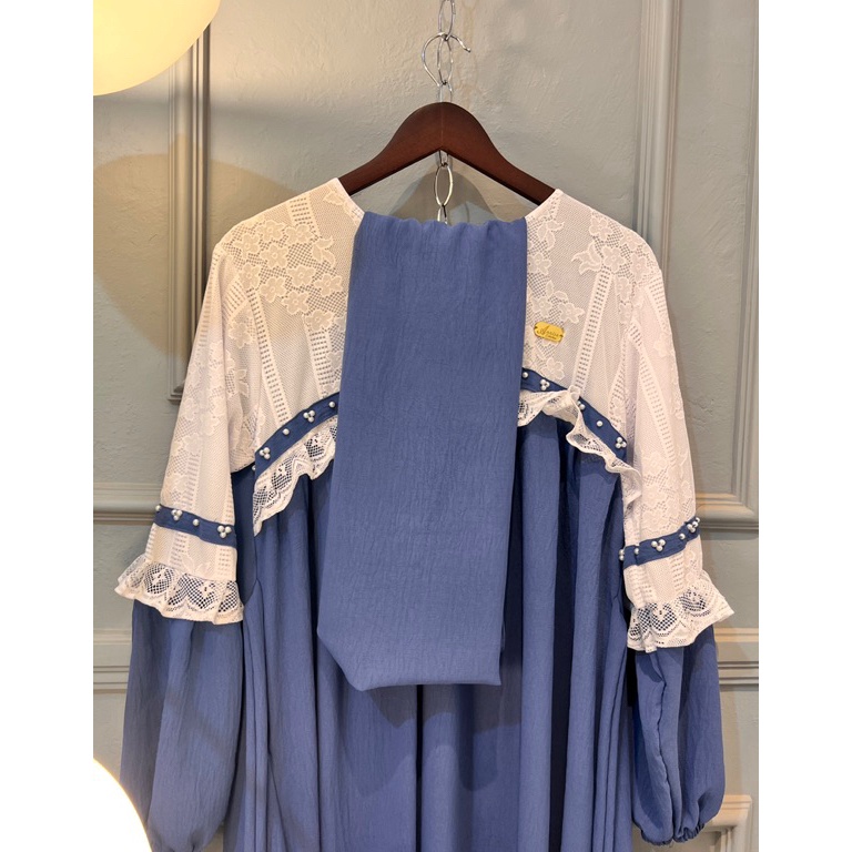 KODE P3D Gamis Sheliya Set Hijab Crinkle Airflow Premium