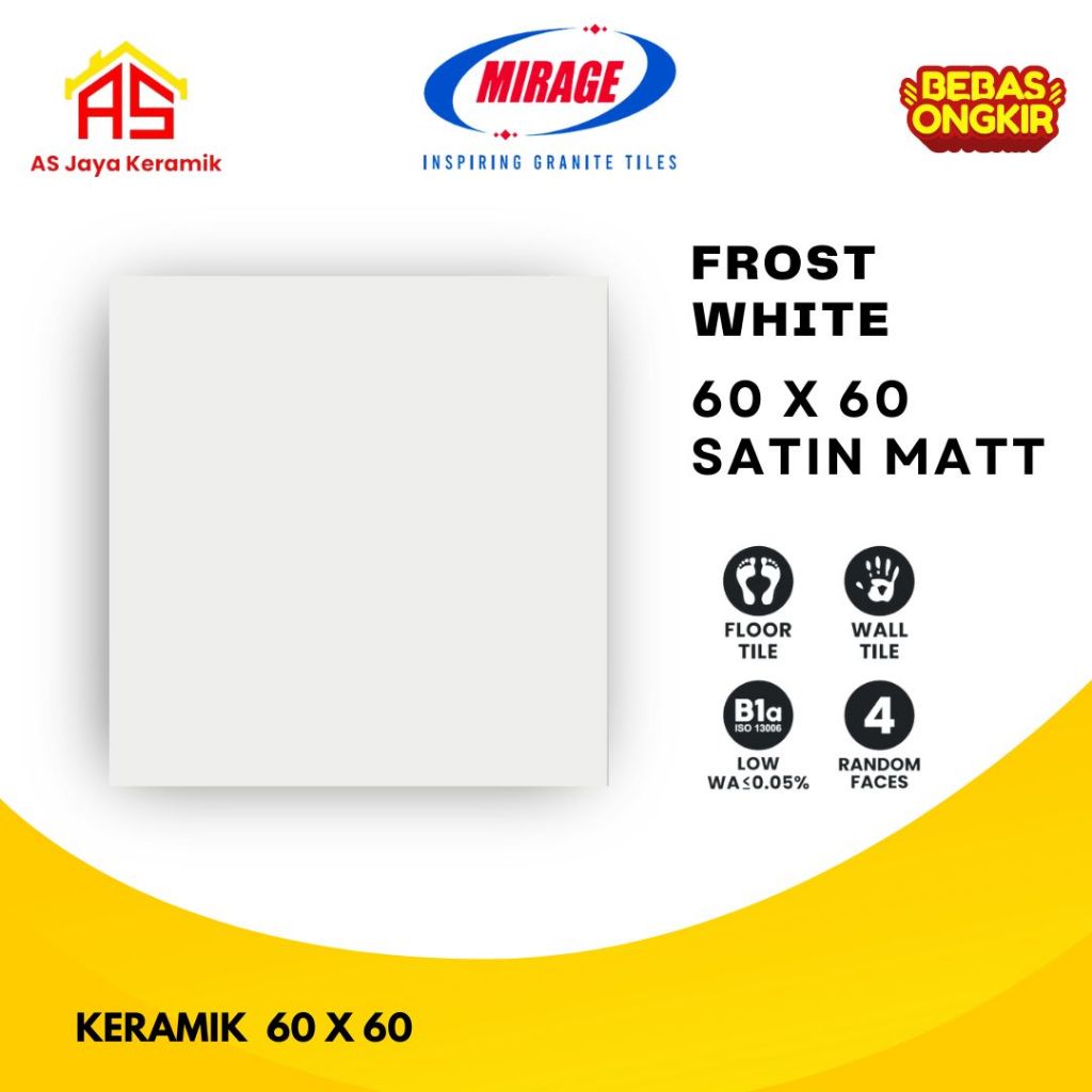 Granit lantai matt 60 x 60 Frost White I Mirage