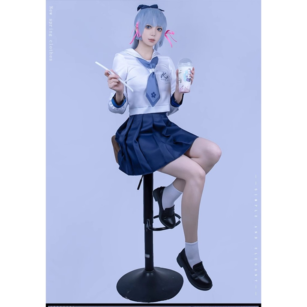 【wudu】 Genshin Impact cosplay Kamisato Ayaka (HeyTea) cosplay costume and Kamisato Ayaka (HeyTea) wi
