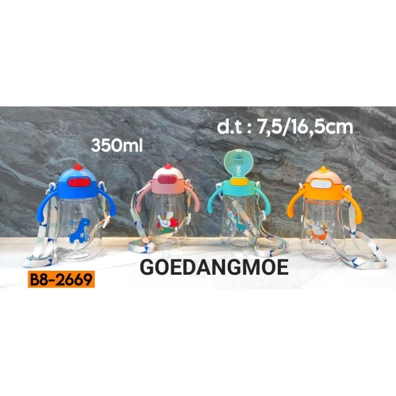 Botol air minum anak gagang 350ml cartoon Botol anak 2 gagang