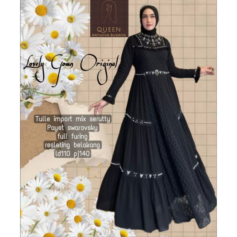 QUEEN Lovely Gaun Original Aura Hijab Gamis Pesta Shofia GOWN LOVELY GOWN ORIGINAL AURA HIJAB HAURA 