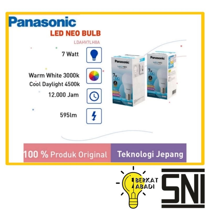 PANASONIC LAMPU LED 7 WATT PUTIH NEO