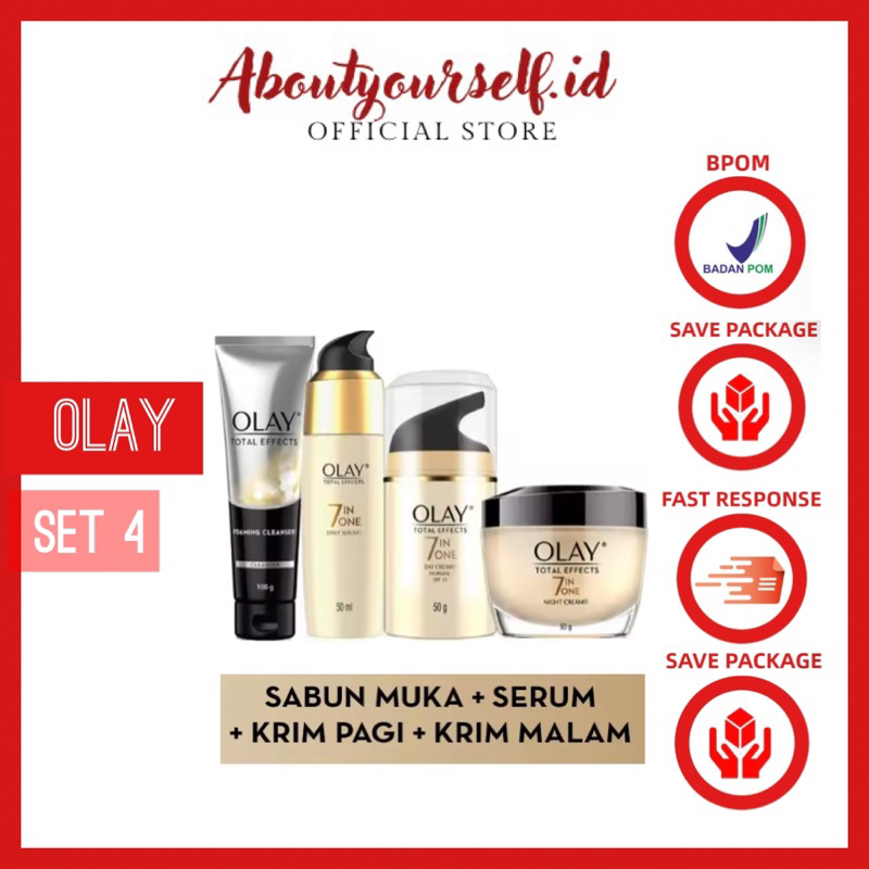 OLAY TOTAL EFFECTS 7 IN 1 DAY CREAM NIGHT CREAM SERUM - OLAY SERUM TOTAL EFFECTS - SERUM OLAY