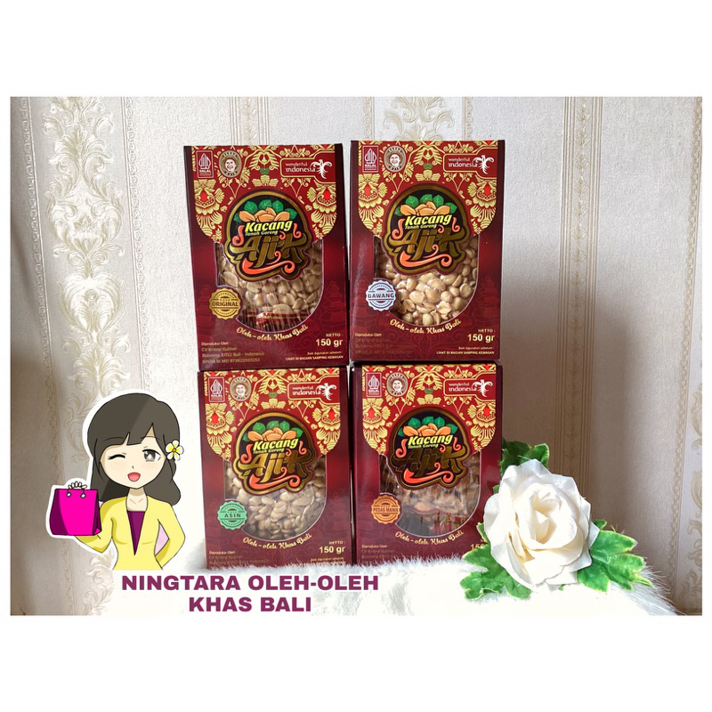 

KACANG AJIK OLEH-OLEH KHAS BALI 100% ASLI 150 GR (RASA ASIN, BAWANG, MANIS, ORIGINAL, PEDAS MANIS)