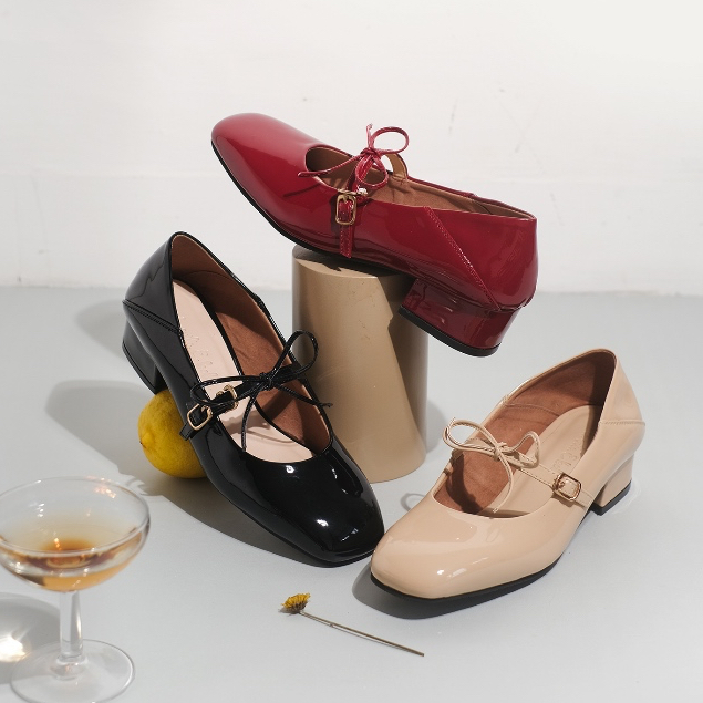 La Vita E Bella Amelia Mary Jane Women Shoes Foldable Heels 3cm Sepatu Wanita Formal Kantor Anti Lec