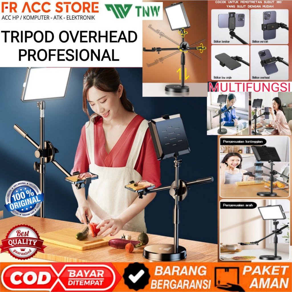 Tripod HP Overhead Stand Holder HP Lampu Ring Light tripod meja overhead