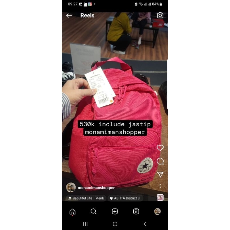 ConverseMiniBackpackShoulderHitam&Merah