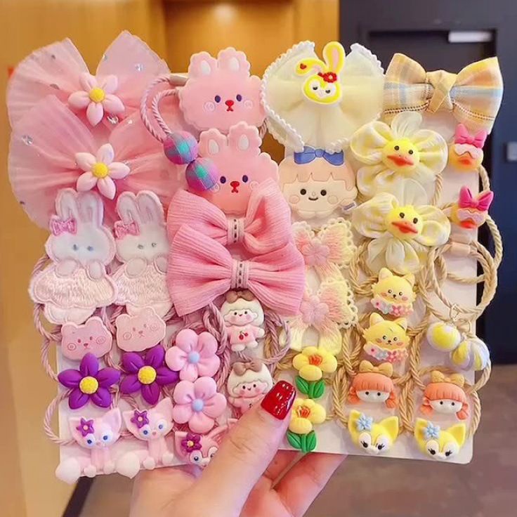 Terlaris 2PC IKAT RAMBUT ANAK KOREA SET  KUNCIR IKAT RAMBUT CEPOL  ACCESORIS RAMBUT ANAK PEREMPUAN