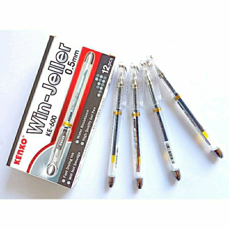 

Pulpen Gel Kenko KE-600 Win-Jeller 0.5mm ( 1pack/12pcs ) warna hitam
