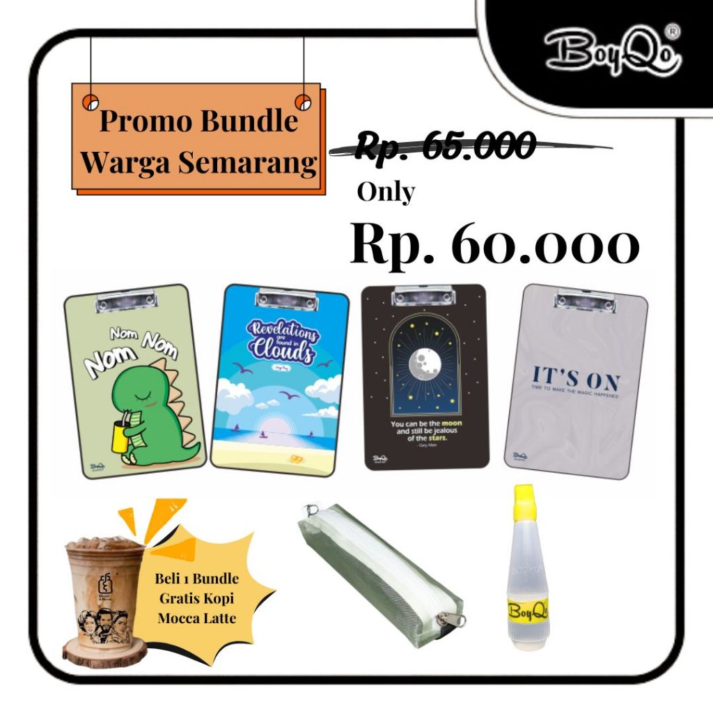 

BoyQo PROMO BUNDLE Papan Ujian, Tempat Pensil, dan Lem 80 ml