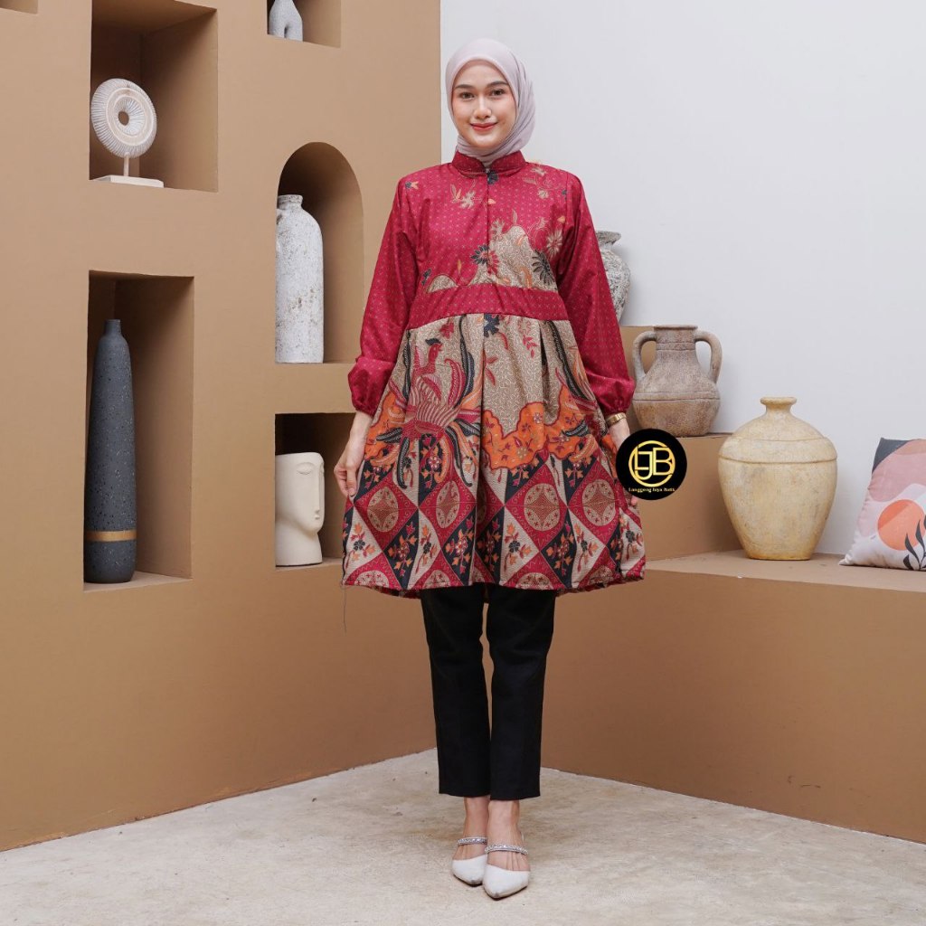 Tunik Batik Wanita Lengan Panjang