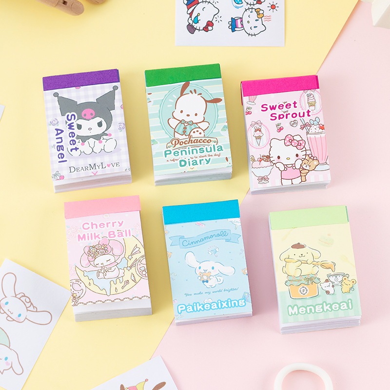 

BUKU STIKER SANRIO HAND BOOK STICKER POCHACCO KUROMI CINNAMOROLL IMPORT ISI 50 LEMBAR