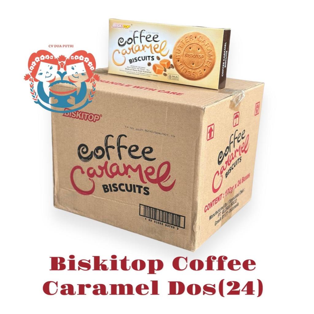 

biskuit kopi/biscuit cafe/ biskuit caramel coffee/ cookies kopi karamel biskitop 100gram (1dus isi 24)