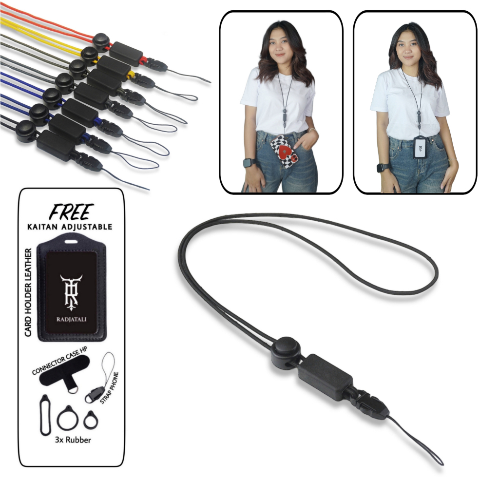

V4 Tali Lanyard Elastis Gantungan Holder ID Card Hp