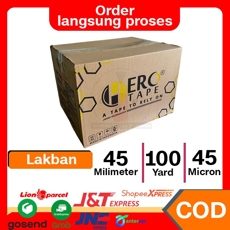 

1 DUS (72 pcs) LAKBAN HERO TAPE 45X100 (BENING/COKLAT)