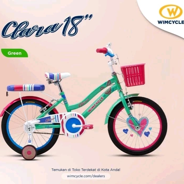 Sepeda CTB Wimcycle Clara Ukuran 18 Sepeda Kota Anak Perempuan Keranjang