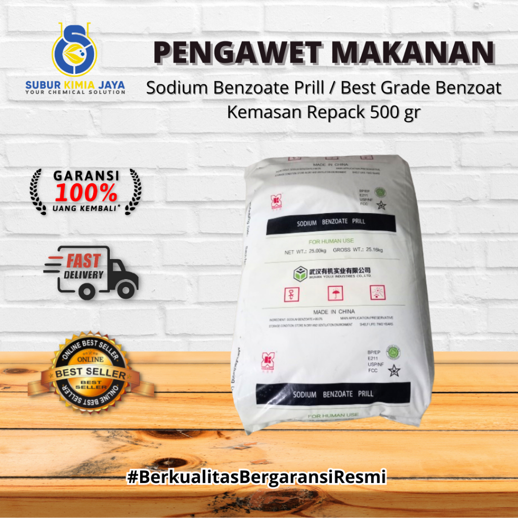 

Sodium Benzoate Prill / Pengganti Purox / Pengawet Makanan / Pengawet Minuman / Best Grade Benzoat 500 gr