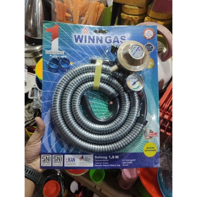 PAKET SELANG REGULATOR WINN GAS W-118M selang set kompor gas regulator set kompor gas