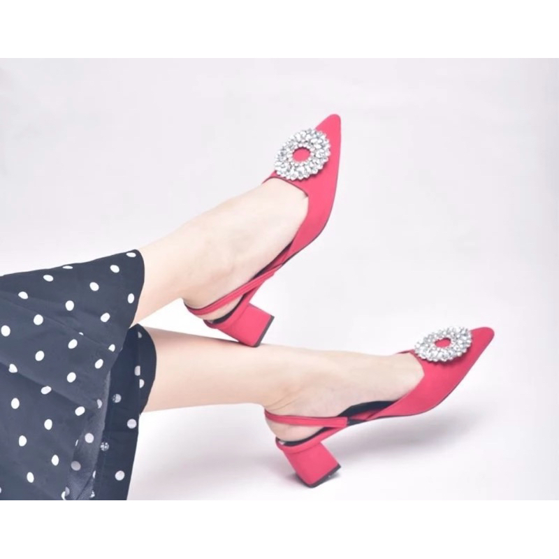 sepatu heels ngantor kerja hak tahu kotak size 39