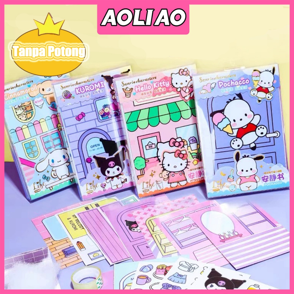 

AOLIAO Tidak Perlu Memotong Quiet Book Buku Sticker Lucu Jumbo Bubble 3D Sticker Busy Book Melody