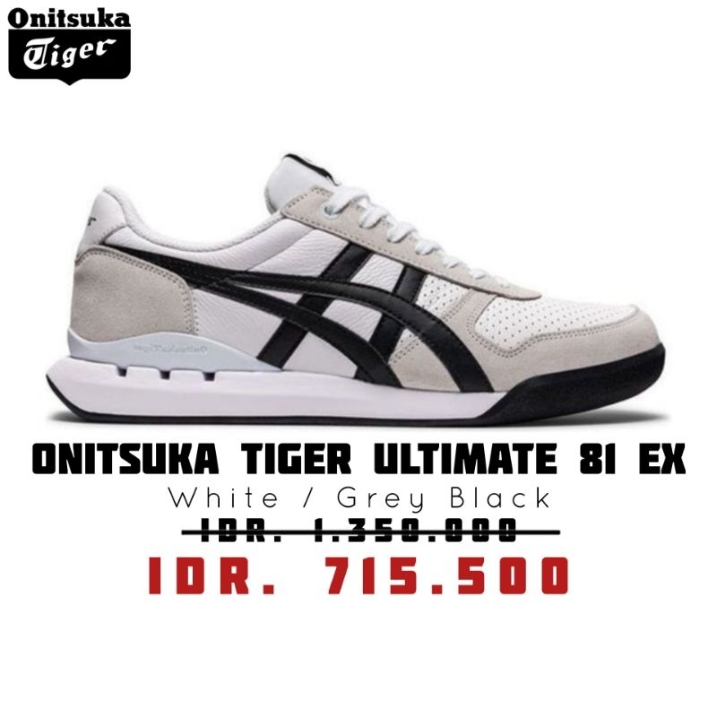 SEPATU ONITSUKA TIGER ULTIMATE 81 EX WHITE GREY BLACK ORIGINAL