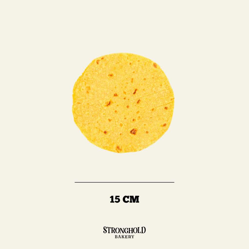 

RB Yellow corn Tortilla kulit kebab / Salad wrap 15 cm Gluten free Stronghold bakery