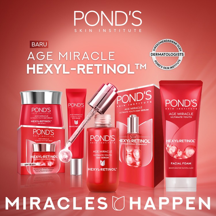 KASIRGROSIR Pond's Age Miracle Ultimate Youthful Glow Day Cream / Night Cream / Cleanser Sabun / Eye