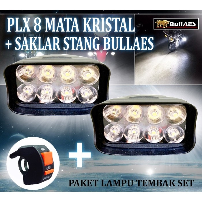 Lampu Tembak Sorot Laser Plx Paketan Stang Mobil Motor Bullaes