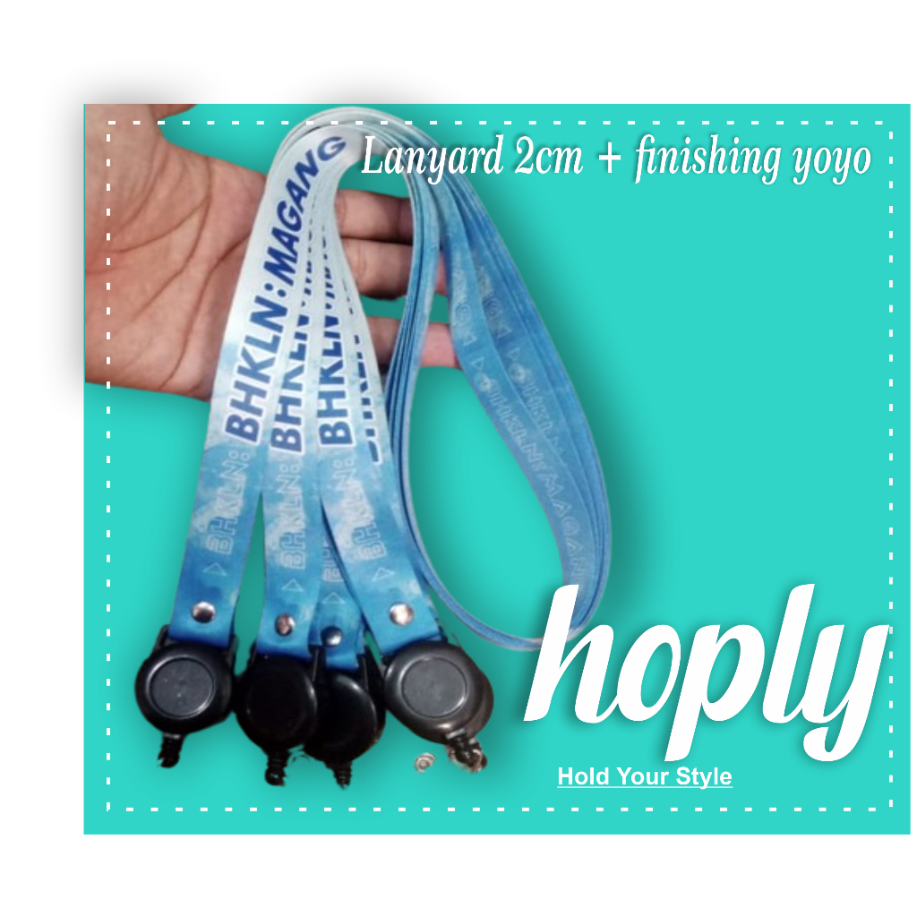 

Lanyard Custom Printing 2 cm dengan finishing Yoyo
