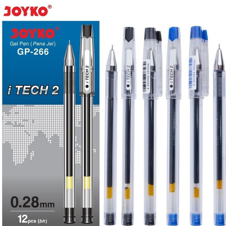 

1 LSN 12 PCS Gel Pen Pulpen Pena Joyko GP266 iTech 2 28 mm n Z1N2