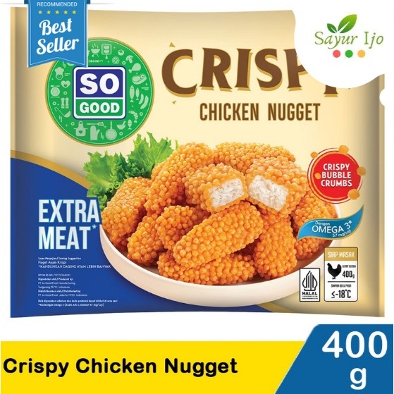 

So Good Crispy Chicken Nugget 400 Gram / Pack Fresh Frozen Daging Ayam Naget Instant HALAL