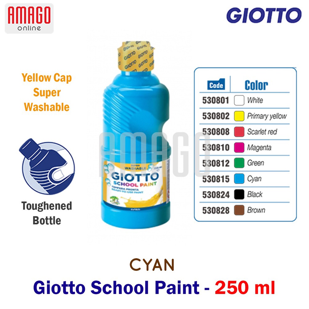 

GIOTTO School Paint Cat Air Poster Lukis Sekolah 25 ml warna Cyan 53815 j X6Z7