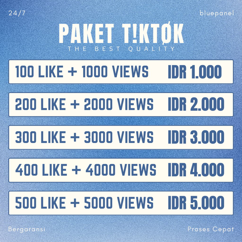 Paket View+Like Tiktok Murah