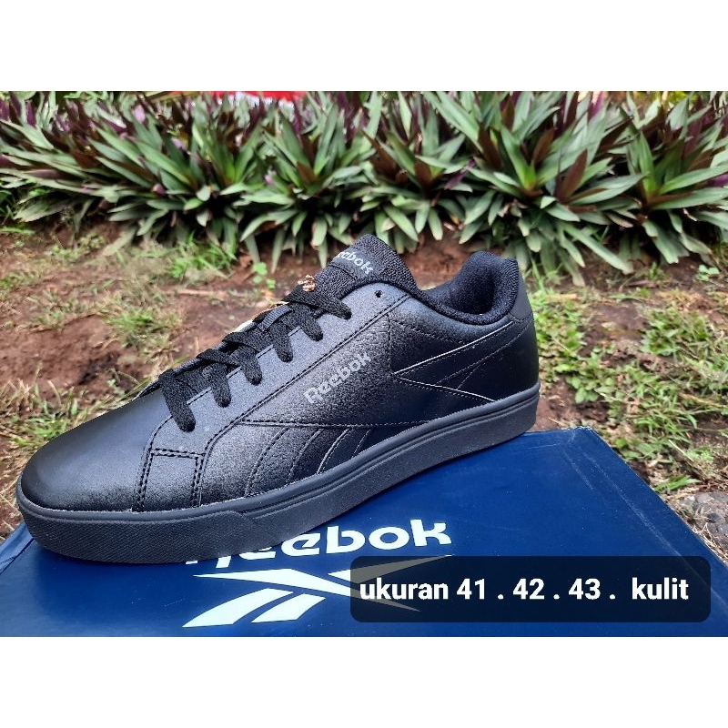 sepatu sekolah reebok original full black asli hitam polos