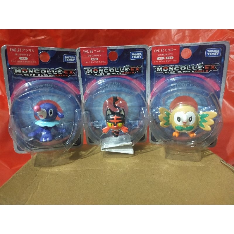 pokemon starter alola popplio litten rowlet tomy moncolle set