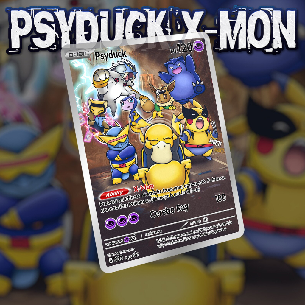 KARTU POKEMON TCG HOLOGRAM ENGLISH SPECIAL MARVEL - PSYDUCK X-MON