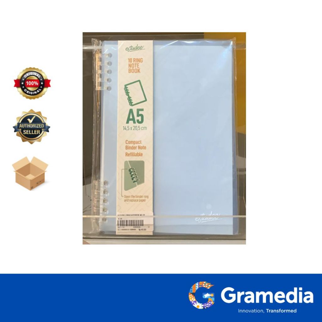 

Gramedia Surabaya - ESTUDEE 10RING NOTEBOOK A5 ICE BLUE