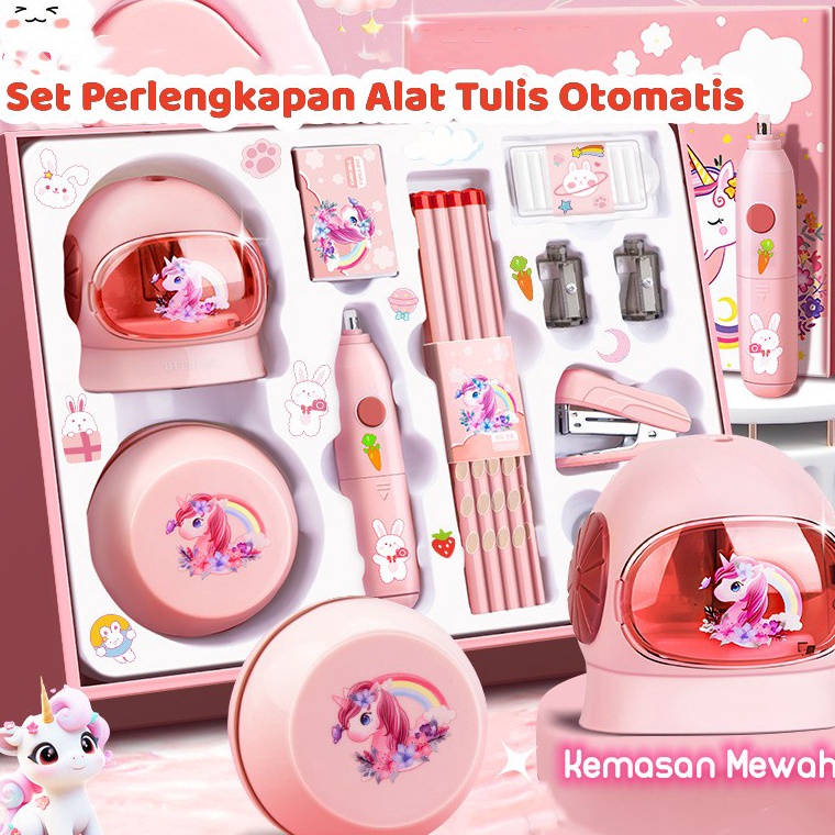 

Set perlengkapan alat tulis otomatisAutomatic Electric Stationery SetKit Alat Tulis Elektrik Kemasan mewah Rautan Penghapus Vacuum Pensil7 pcs 11 pcs l S8J2