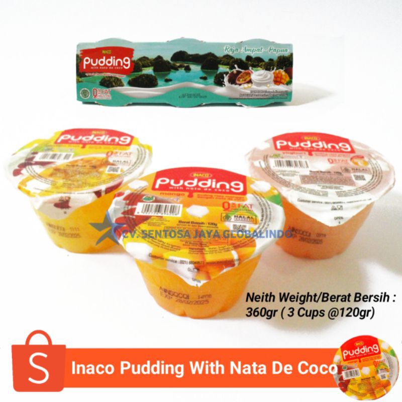 

Inaco pudding Nusantara cemilan enak dan murah 1 pak isi 3 cup dgn rasa berbeda