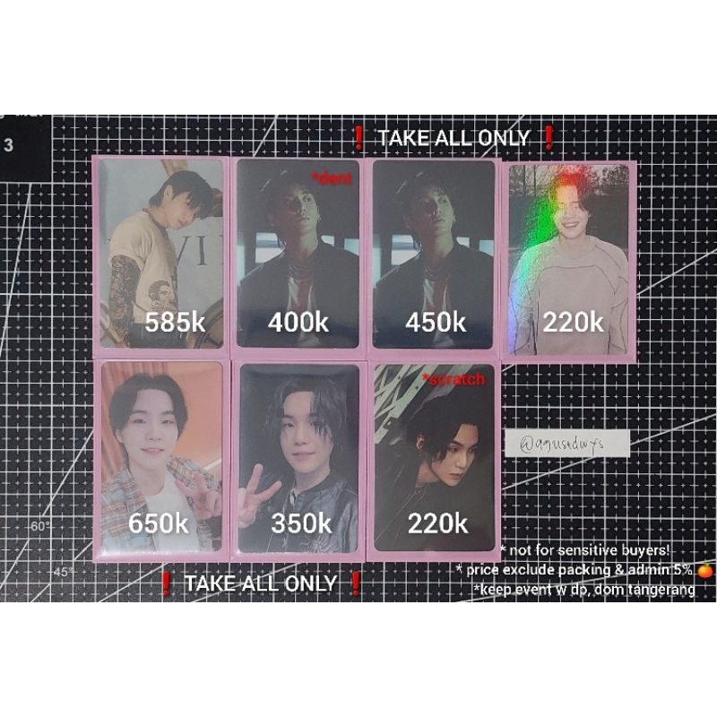 [ READ DESKRIPSI ] Photocard Jungkook & Suga ld tour oren - seoul - pob gummy smile - walmart - wv u