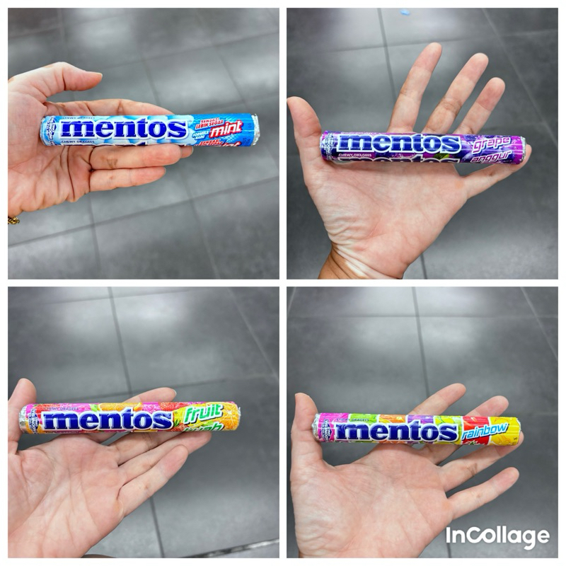 PERMEN MENTOS ROLL 1 biji / PERMEN MENTOS BUAH MENTOS ANGGUR MENTOS GRAPE MENTOS MINT MENTOS RAINBOW