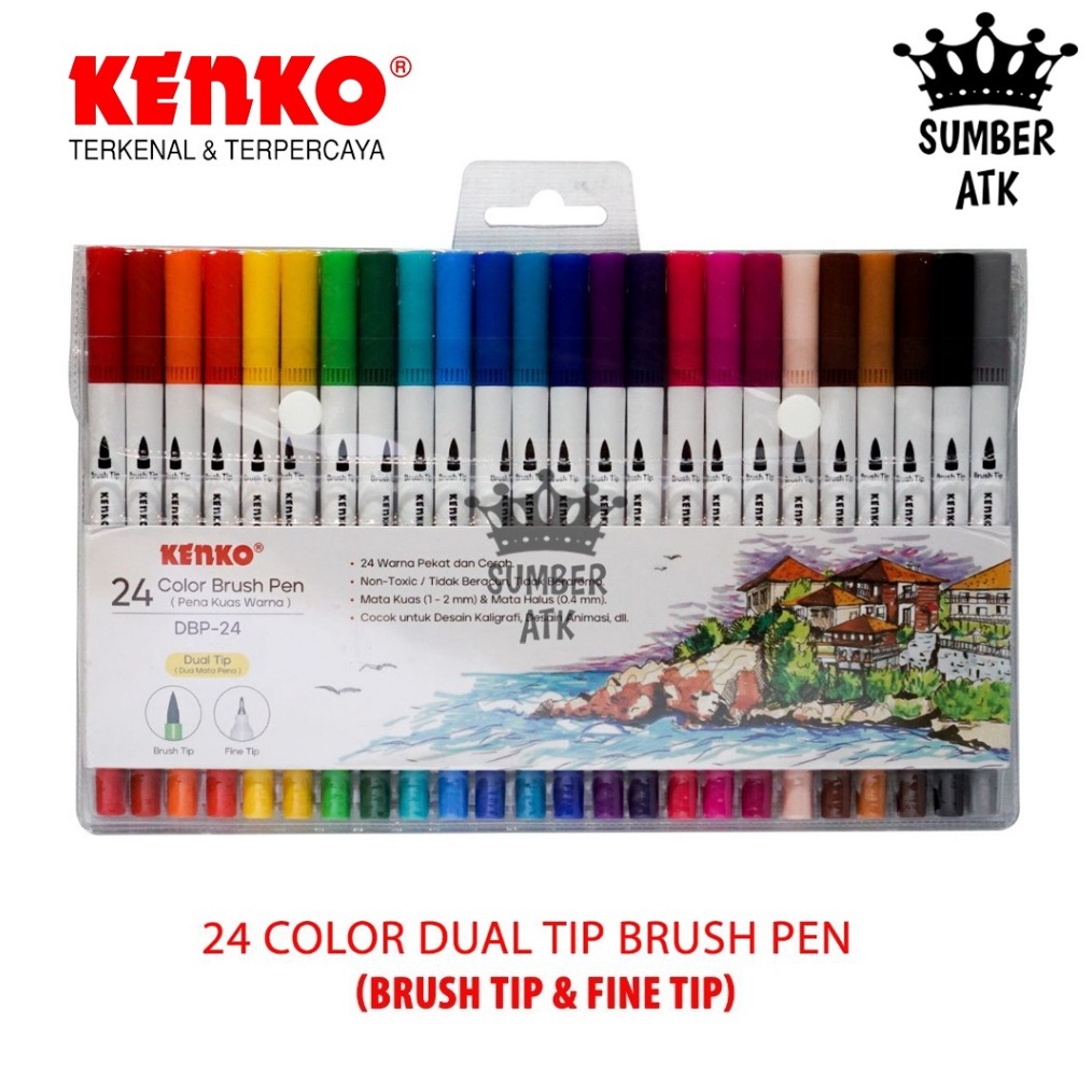 

24 Color Brush Pen Pena Kuas Warna KENKO DBP24 24 Warna Color p Z2V3
