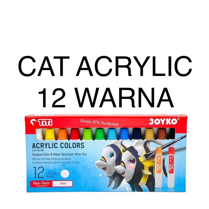 

Acrylic Color Colour Cat Acrylic Cat Akrilik Joyko TiTi 12 Warna 12ML ACC12ML12 h N5G2