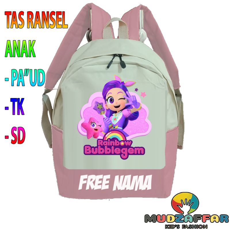 TAS RANSEL ANAK SEKOLAH TK SD RAINBOW BUBBLEGEM