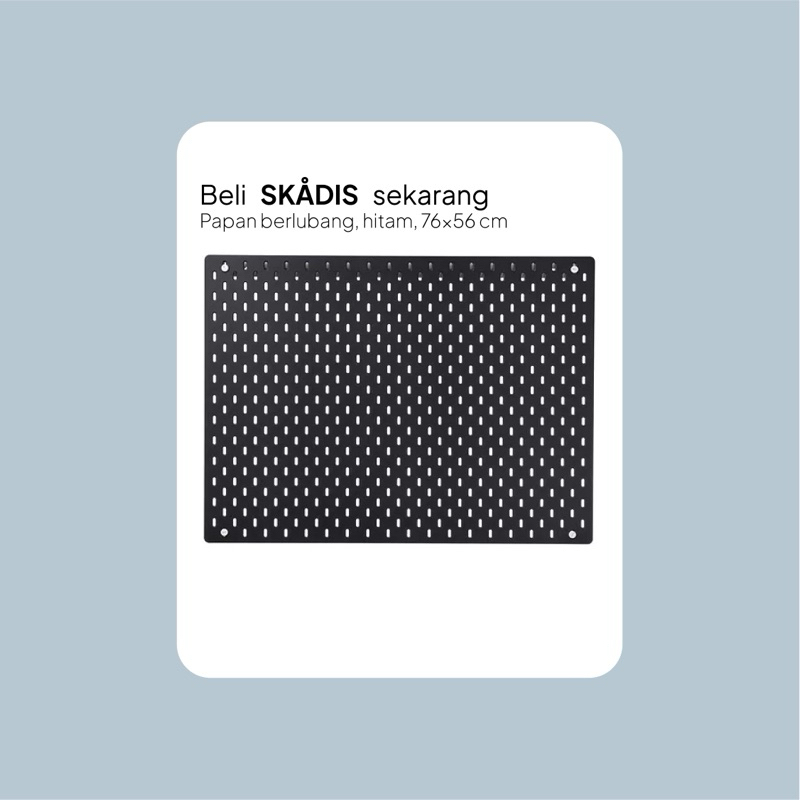 

SKÅDIS IKEA Papan berlubang, hitam, 76x56 cm