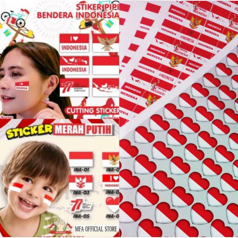 

20 PCS STICKER PIPI BENDERA MERAH PUTIH HARI KEMERDEKAAN 17 AGUSTUS