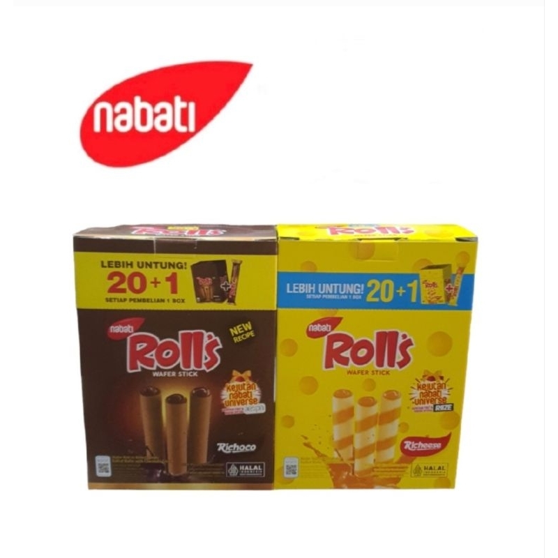 

Nabati Rolls / ROLLS ( Box ) / Richeese Nabati Roll Cheese Keju Chocolate Coklat Wafer Stick